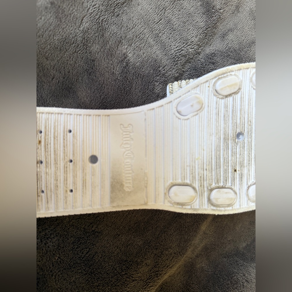Juicy Couture Pearl Rhinestone Slide Sandals White - Picture 4 of 4